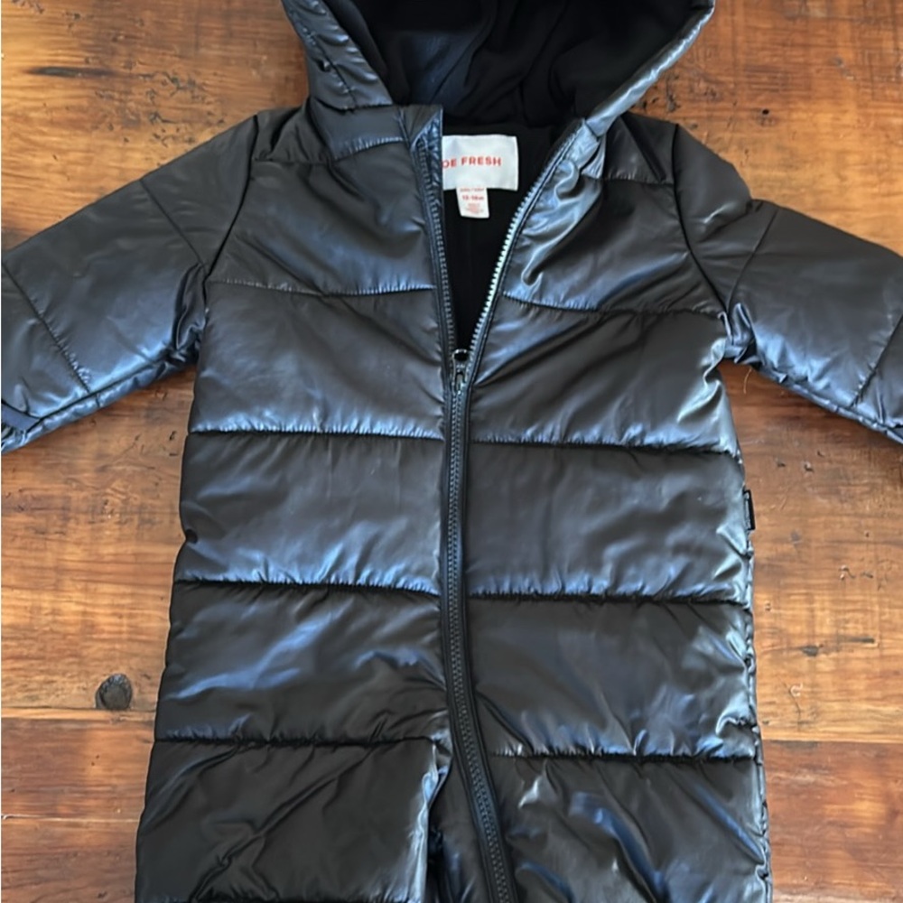 Joe Fresh infant Black Hooded puffy suit